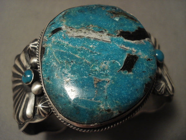 Colossal And Important Vintage Navajo Chim Butte Turquoise Silver Bracelet