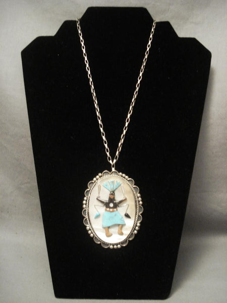 One Of The Largest Vintage Zuni Apache Danc Er Necklace