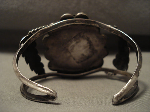 Museum Vintage Navajo #8 Turquoise Silver Coil Bracelet Old