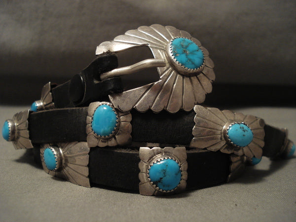 Concho Belt For Jeans! Hvy Rare Vintage Navajo Turquoise Silver Old