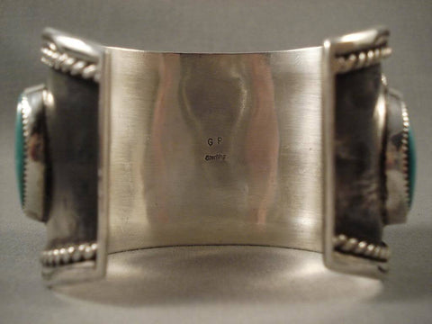 One Of The Largest Vintage Royston Turquoise Silver Bracelet