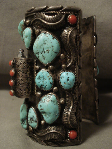 274 Grams Omg Heavy Huge One Of Largest Vintage Navajo Turquoise Silver Bracelet