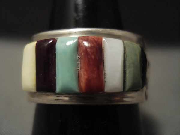 Im Portant Vintage Navajo Ray Adakai Turquoise Silver Ring Size 10