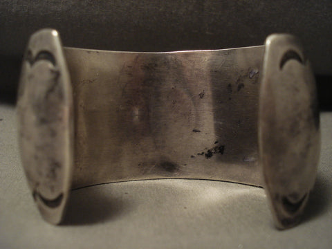 Museum Vintage Navajo 'Natural Domed Bisbee Turquoise' Silver Bracelet Old