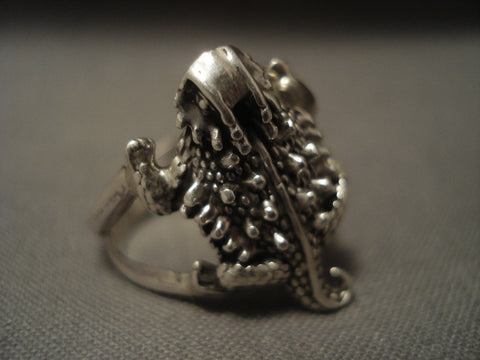 Advanced Silver Work Famous Artist Benny Yazzie Toad Silver Ring