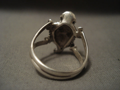 Advanced Silver Work Famous Artist Benny Yazzie Toad Silver Ring