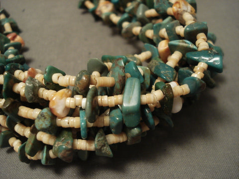 178 Gram Natural Green Turquoise Heishi Navajo Necklace