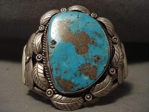 Highest Grade Most Collectible Old Kingman Turquoise Vintage Navajo Bracelet