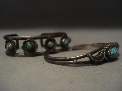 Two Famous Mine Vintage Navajo Silver Bracelets