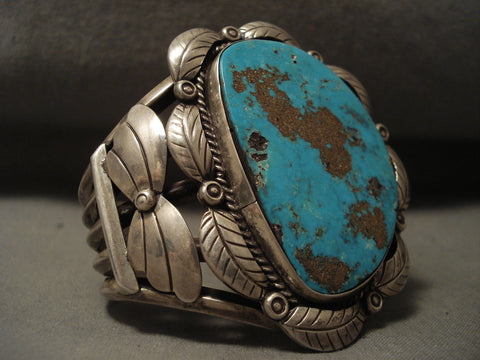 Highest Grade Most Collectible Old Kingman Turquoise Vintage Navajo Bracelet
