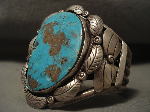 Highest Grade Most Collectible Old Kingman Turquoise Vintage Navajo Bracelet