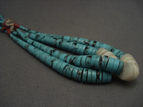 Vintage Navajo/santo Domingo Blue Diamond Turquoise Necklace