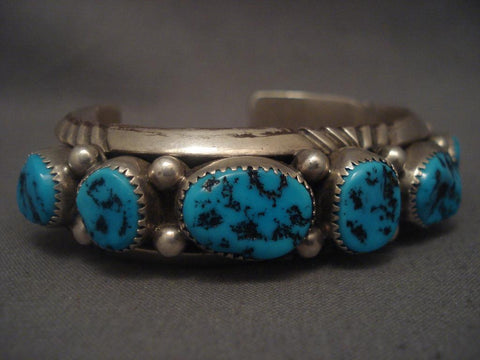Museum Vintage Navajo Wilson Begay Turquoise Silver Bracelet