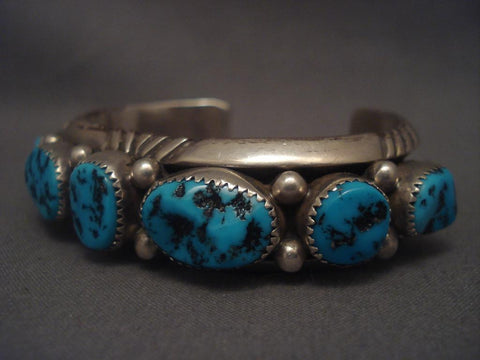 Museum Vintage Navajo Wilson Begay Turquoise Silver Bracelet
