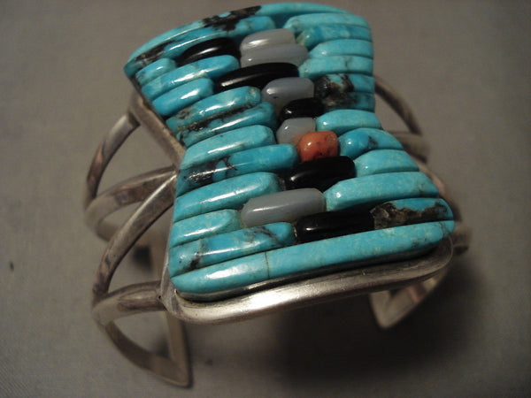 Important Vintage Navajo Charles Loloma Apprentice Turquoise Silver Bracelet