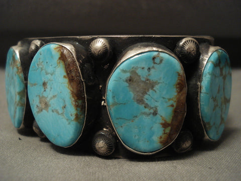 Huge Museum Vintage Navajo #8 Turquoise Silver Bracelet