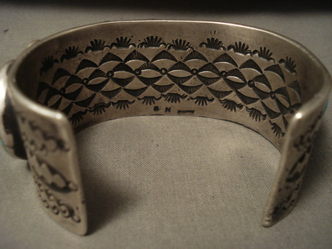 Huge Museum Vintage Navajo #8 Turquoise Silver Bracelet