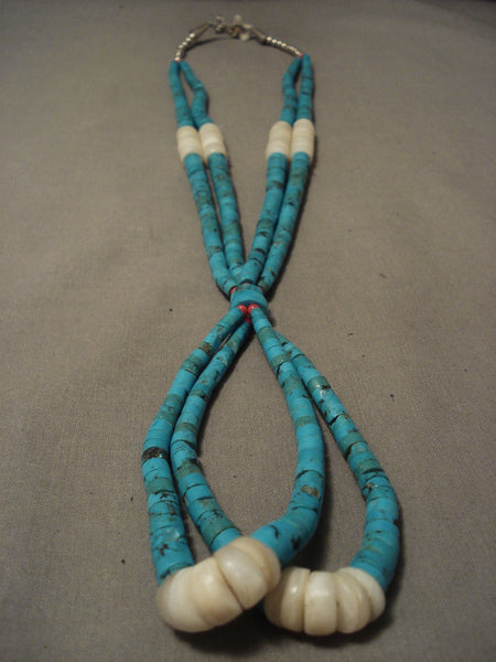 Museum Vintage Navajo/ Santo Domingo Early Turquoise Necklace Old