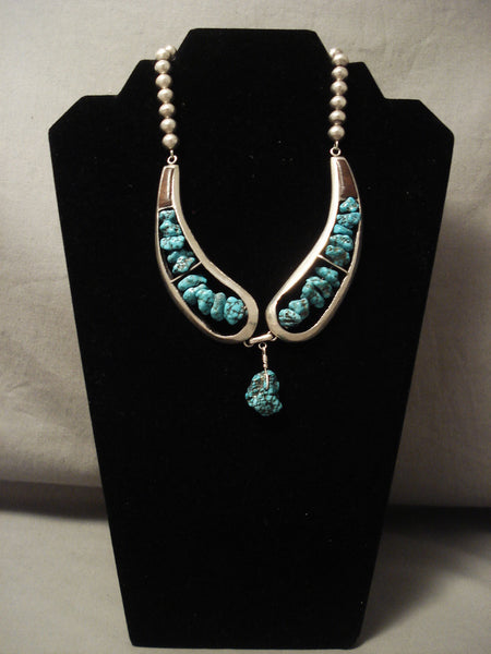 Serious Collector Alert! Vintage Hopi Preston Monongye Turquoise Necklace