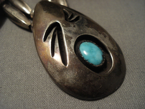 Very Old Vintage Navajo Silver Turquoise Necklace