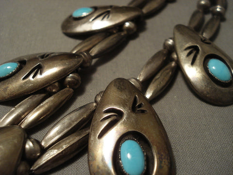 Very Old Vintage Navajo Silver Turquoise Necklace