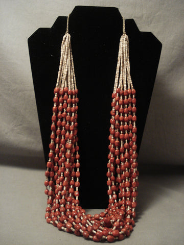 Blood Red Navajo Coral Necklace