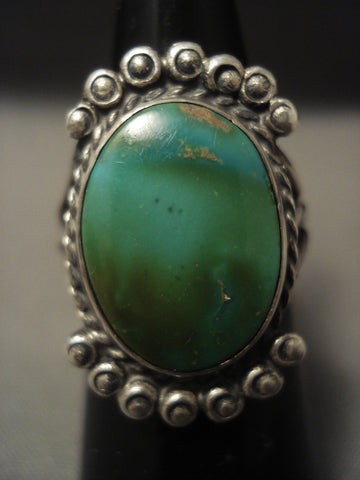 Opulent 'Early Deposit' 1900's Royston Turquoise Silver Bracelet Ring Set