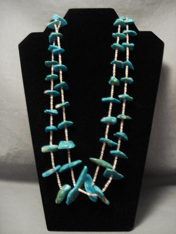 Chunky Nugget Turquoise Old Santo Domingo Necklace