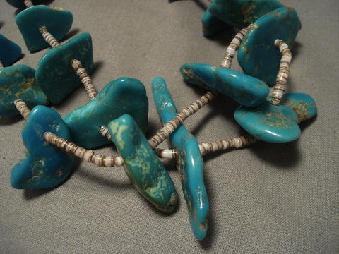 Chunky Nugget Turquoise Old Santo Domingo Necklace