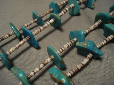 Chunky Nugget Turquoise Old Santo Domingo Necklace