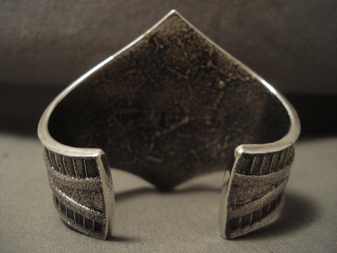 Ultra Detailed Modernistic Navajo Sugulite Silver Bracelet