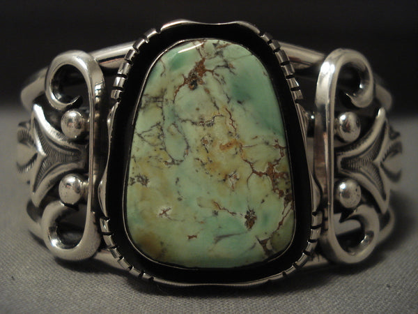 Important *famous Artist* Navajo Herman Vandever Damal Turquoise Silver Bracelet