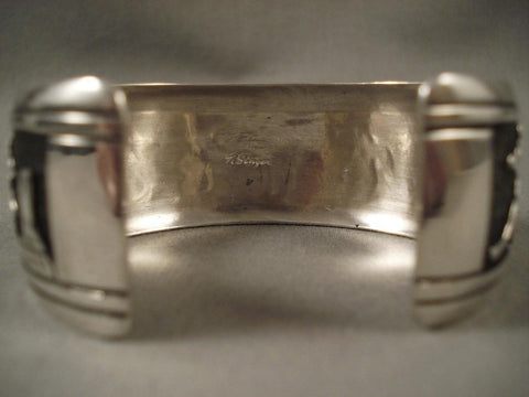 Unique Vintage Navajo Tommy Singer lamb & Animal Silver Bracelet