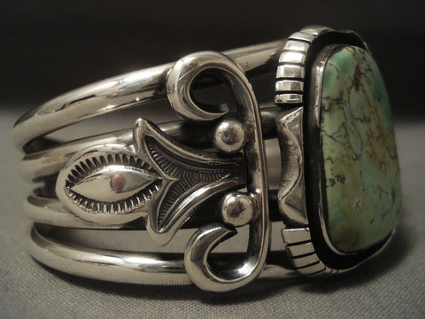 Important *famous Artist* Navajo Herman Vandever Damal Turquoise Silver Bracelet