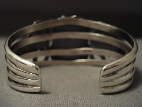 Important *famous Artist* Navajo Herman Vandever Damal Turquoise Silver Bracelet