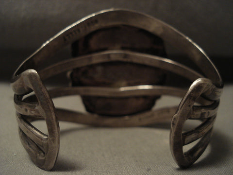 Huge Very Old Vintage Zuni/ Navajo Bluejay Turquoise Silver Bracelet