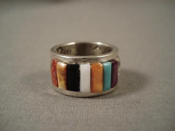 Incredible Vintage Navajo Adakai Turquoise Corwn Row Silver Ring