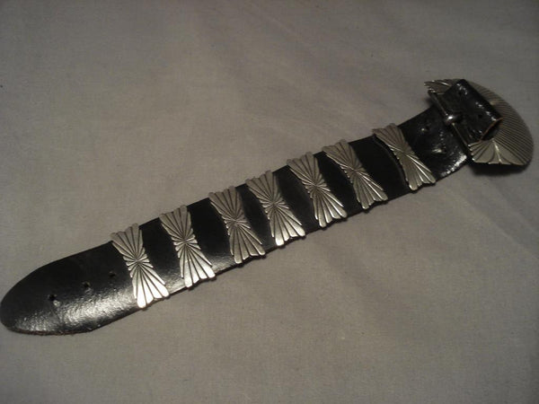 Gargantuan Vintage Navajo Silver Concho Bracelet-huge!