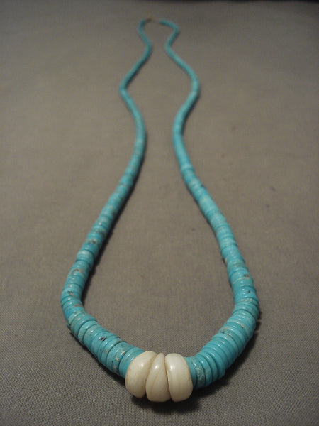 The Longest Vintage Santo Domingo Graduating Heishi Turquoise Necklace