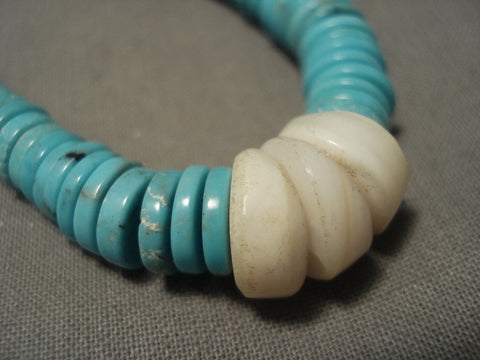 The Longest Vintage Santo Domingo Graduating Heishi Turquoise Necklace