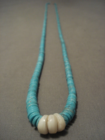 The Longest Vintage Santo Domingo Graduating Heishi Turquoise Necklace