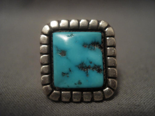 Important Vintage Navajo *ivan Kee* Turquoise Silver Ring