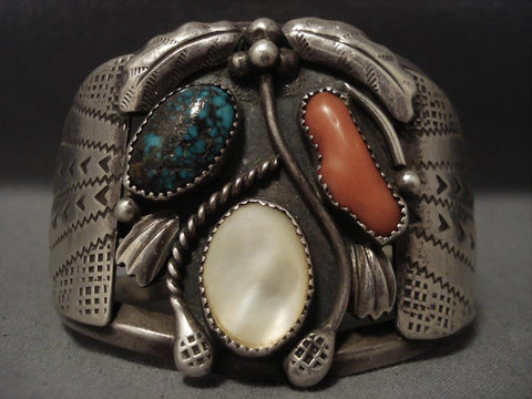 Huge Vintage Navajo Old Bisbee Turquoise Silver Bracelet