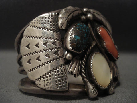 Huge Vintage Navajo Old Bisbee Turquoise Silver Bracelet