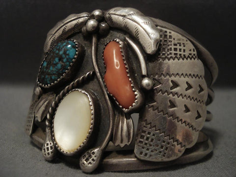 Huge Vintage Navajo Old Bisbee Turquoise Silver Bracelet