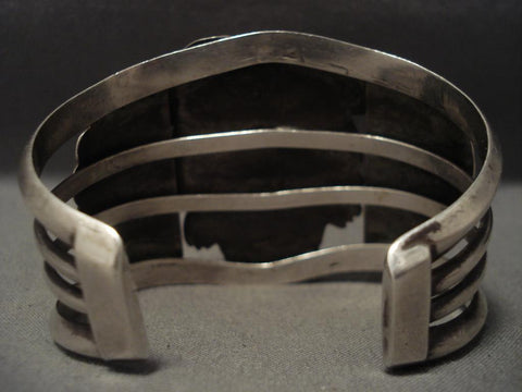 Huge Vintage Navajo Old Bisbee Turquoise Silver Bracelet