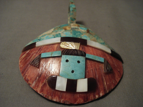 Colossal Vintage Santo Domingo 'Turquoise Bail' Kachina Pendant