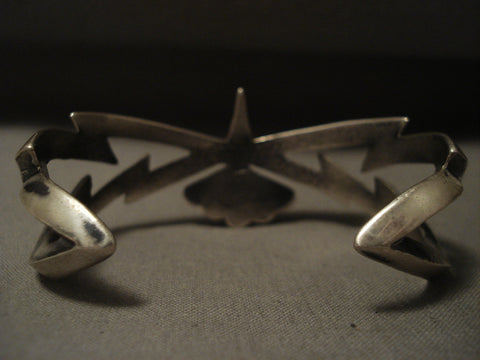Important Navajo Aaron Anderson 'Lightning' Silver Bracelet