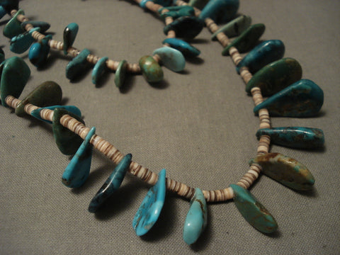 Tears Of Joy Early Vintage Navajo Turquoise Heishi Necklace