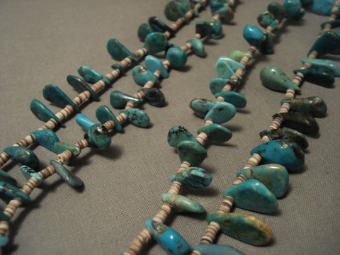 Tears Of Joy Early Vintage Navajo Turquoise Heishi Necklace